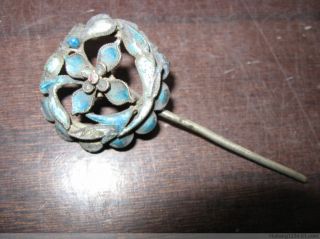 Antique Chinese Silver Hair Clasp photo