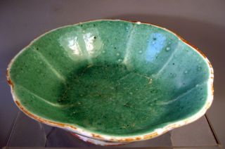 China Chinese Nonya Ware Lotus Shaped Bowl W/ Polychrome Decor 19th C. photo