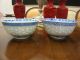 Asian Pair Antique Chinese Blue Dragon Bowls Signed Porcelain Pre 20th Century Bowls photo 6