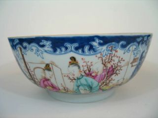 A Big Antique Chinese Export Porcelain Famille Rose Punch Bowl,  Qianlong Period photo