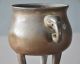 Antique Chinese Brass/bronze Censer Old Incense Burner Elephant Head Handles Other photo 5