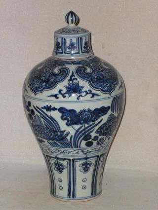Chinese Blue&white Porcelain Fish Meiping photo