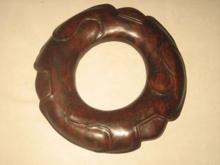 Rare Antique Chinese Red Wood Censer Base photo