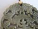 Fine Old Chinese 14k Gold Carved Green Jade Necklace Pendant China Necklaces & Pendants photo 4