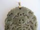 Fine Old Chinese 14k Gold Carved Green Jade Necklace Pendant China Necklaces & Pendants photo 8
