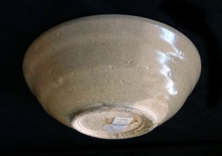 12ct Chinese Light Green Glaze Deep Stone Ware Bowl (perp) photo