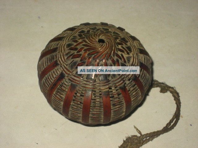 Exquisite Antique Chinese Melon Shape Ratten Cricket Cage Other photo