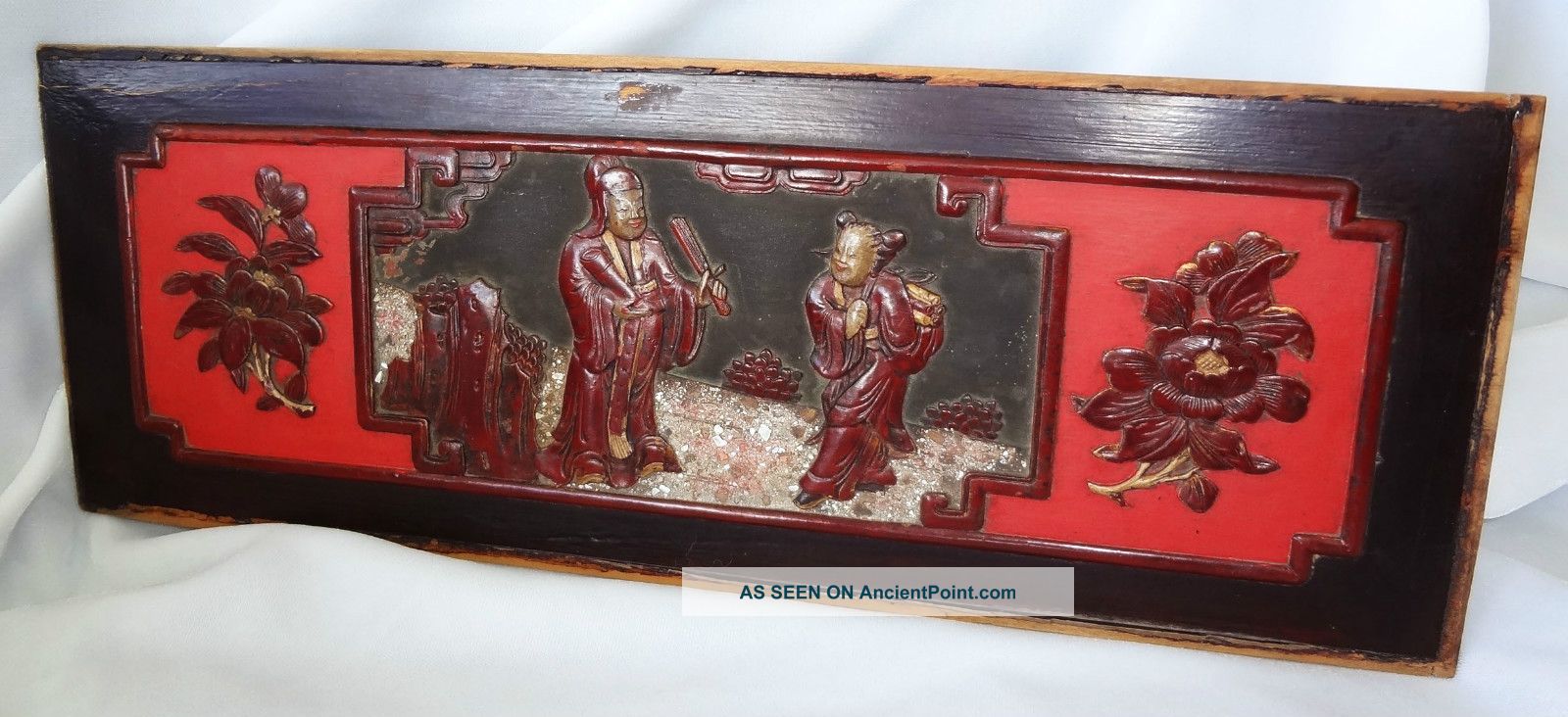 20ct Chinese Wooden Carved Architectural Panel 