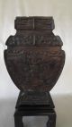 Exceptional Pair Early 1800s Qing Dynasty Hammered Bronze Urns Vases photo 1