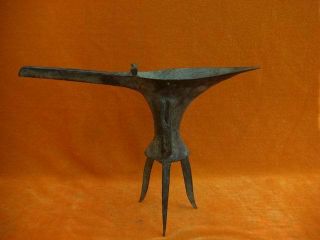 Antique China No Pattern Long Mouth Bronze Cup 