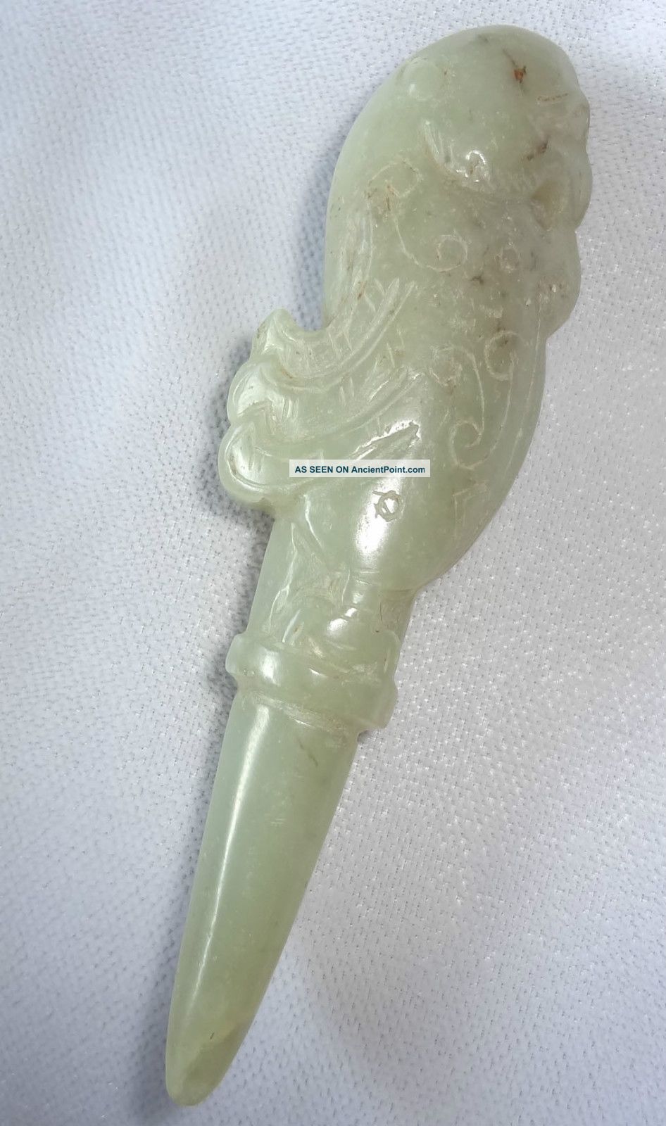 20ct Chinese Nephrite Jade Carved Archaistic Style Bird Finial (coom) Other photo
