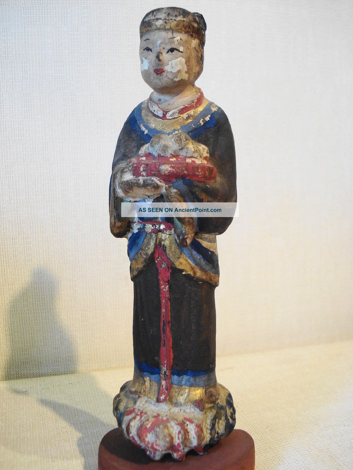 Antique Asian Chinese?japanese? Circa 1800 ' S Carved Wood Standing Figure Other photo