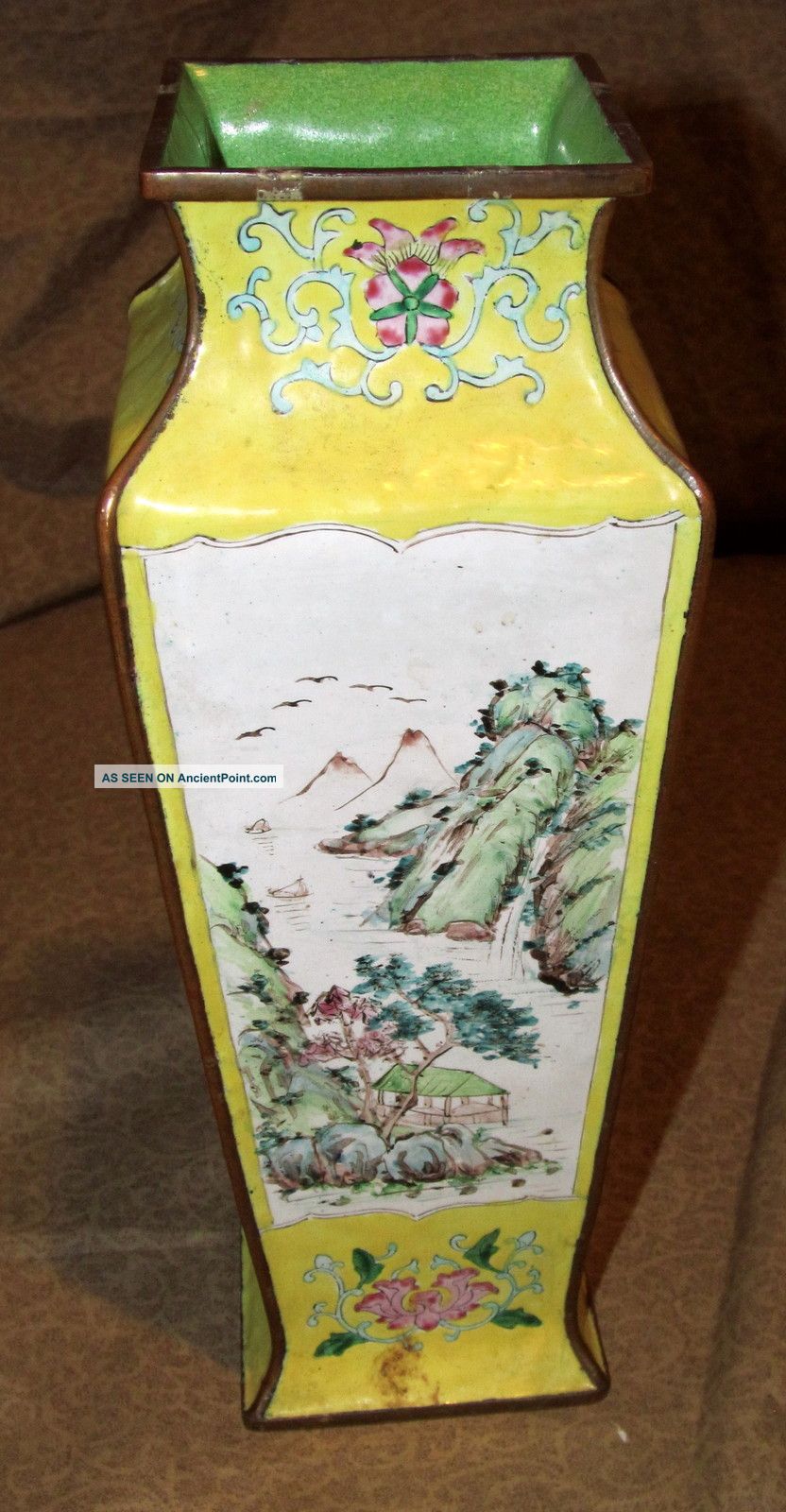 Old Or Antique Chinese Enamel Vase Vases photo
