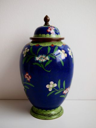 Vintage Chinese Cloisonne Vase With Lid photo
