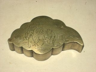 Rare Antique Chinese Copper Folding Ink Box photo
