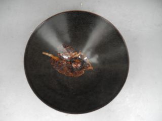 Chinese Jizhou Kiln Black Porcelain Leaf Bowl photo