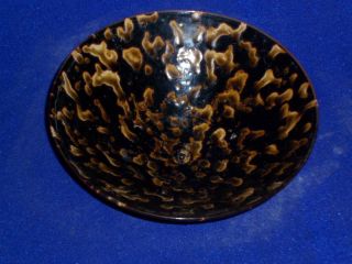 Chinese Glzae Black Porcelain Tabby Bowl photo