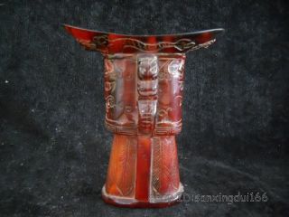 Rare Chinese Ox Horn Carved Cup photo