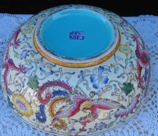 Large 12’’chinese Color Dragon Porcelain Bowl photo