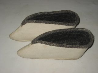 Antique Chinese White Embroidery Lady Bound Shoe photo