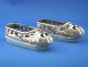 Antique Chinese Silver ' Shoe Shaped ' Salts Hallmarked - W.  C.  & 90. . Other photo 1