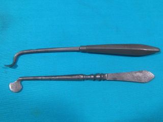 2 Antique Chinese Iron Knife - Opium Tool photo