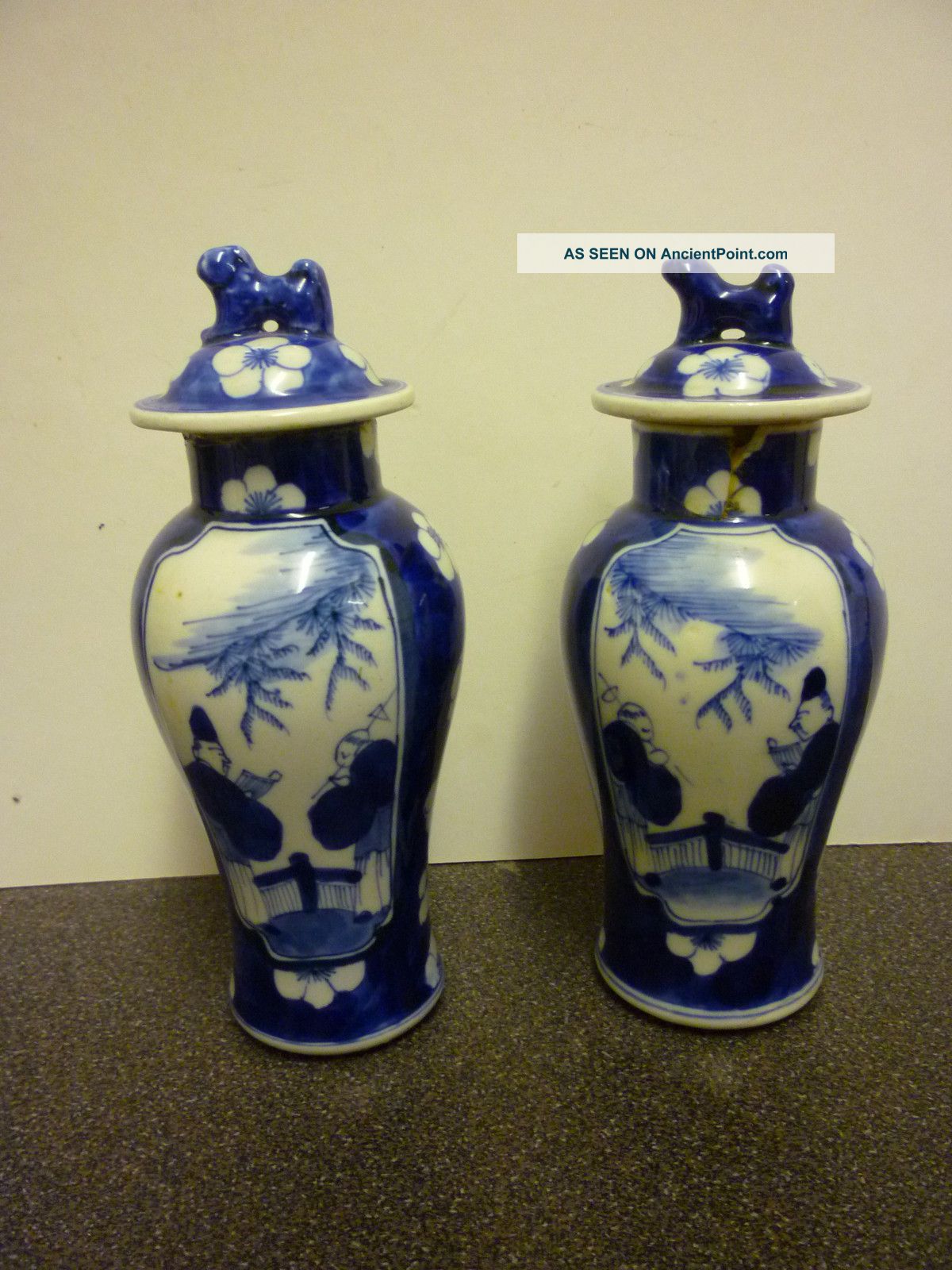 Pair Small 19th Century Chinese Porcelain Vases Vases photo