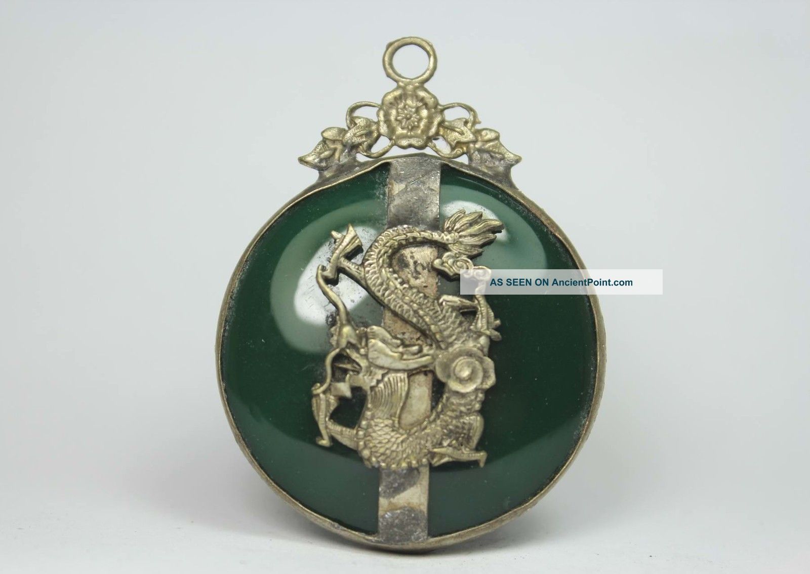 Chinese Old Jade Wonderful Handwork Armored Dragon/ Phoenix Pendant Necklaces & Pendants photo