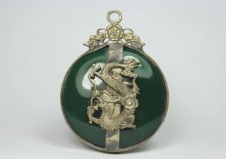 Chinese Old Jade Wonderful Handwork Armored Dragon/ Phoenix Pendant photo