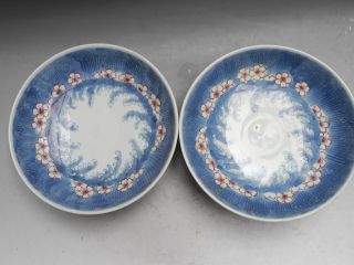 Chinese Two Blue & White Export Japanese Imari Porcelain Bowls photo
