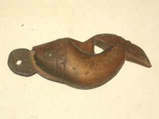 Antique Chinese Wood Handle Fish Shape Knife photo