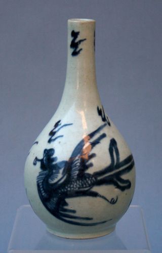 Antique Chinese Blue & White Vase Phoenix Islamic - French Flea Market Find photo