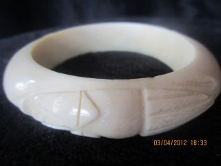 Large Vintage Chinese Ox Bone Bracelet photo