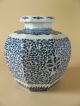 Old Estate Chinese Vase Reign Marks Porcelain Blue White Ceramic Pot Vases photo 4