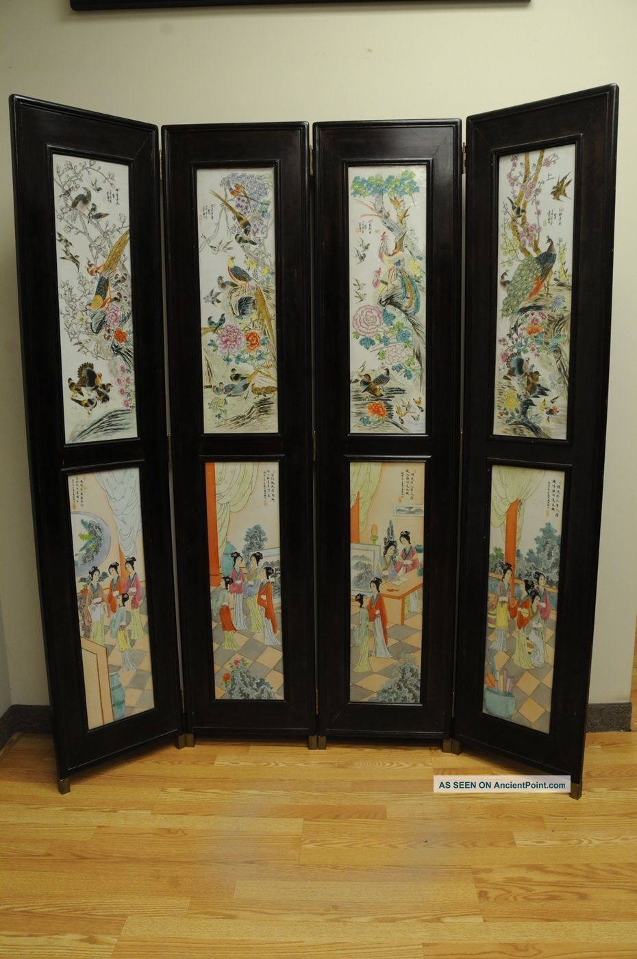 Chinese Qing Floor Screen With Porcelain Panels Other photo