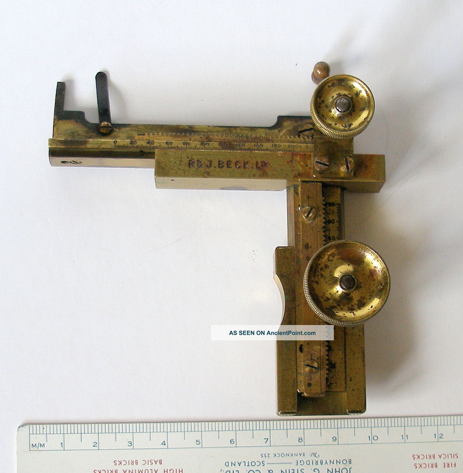 Brass R & J.  Beck Microscope Accessory: Mechanical Stage Other photo
