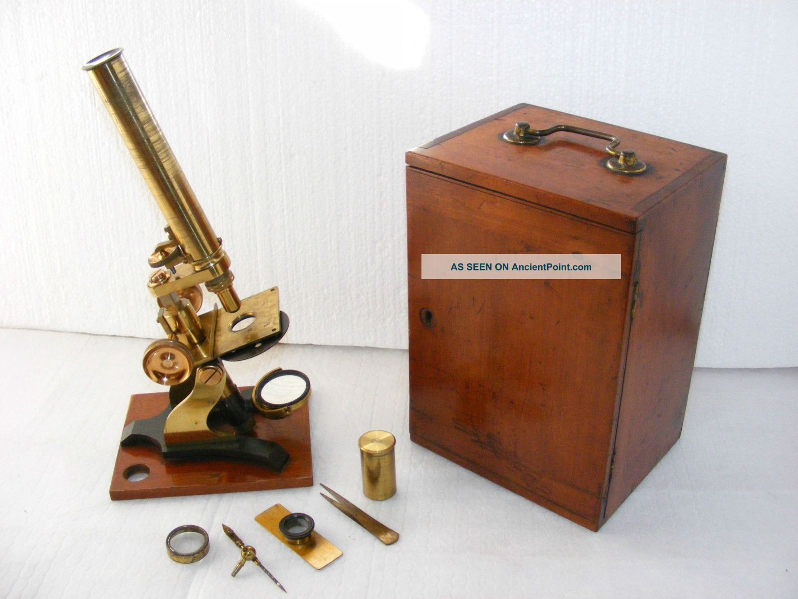 19th C.  Brass Microscope Society Of Arts Type With Accessories,  Needs Repair Other photo