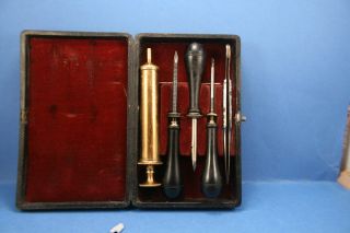 Antique Boxed Surgical Set Trocar/ Syringe/complete photo