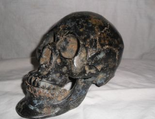 Exquisite Early 19th Century Bronze Lifesize Model Of A Human Skull Very Gothic photo