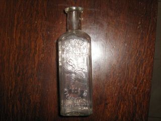 Great Druggist Medicine Bottle With Embossed Figural Rose photo