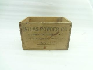 Vintage Atlas Powder Explosive Dynamite Wood Box Crate Empty Industrial Rare photo