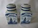 Vintage Delft Apothecary Jars Set Of 2 With Tray Signed Bottles & Jars photo 5