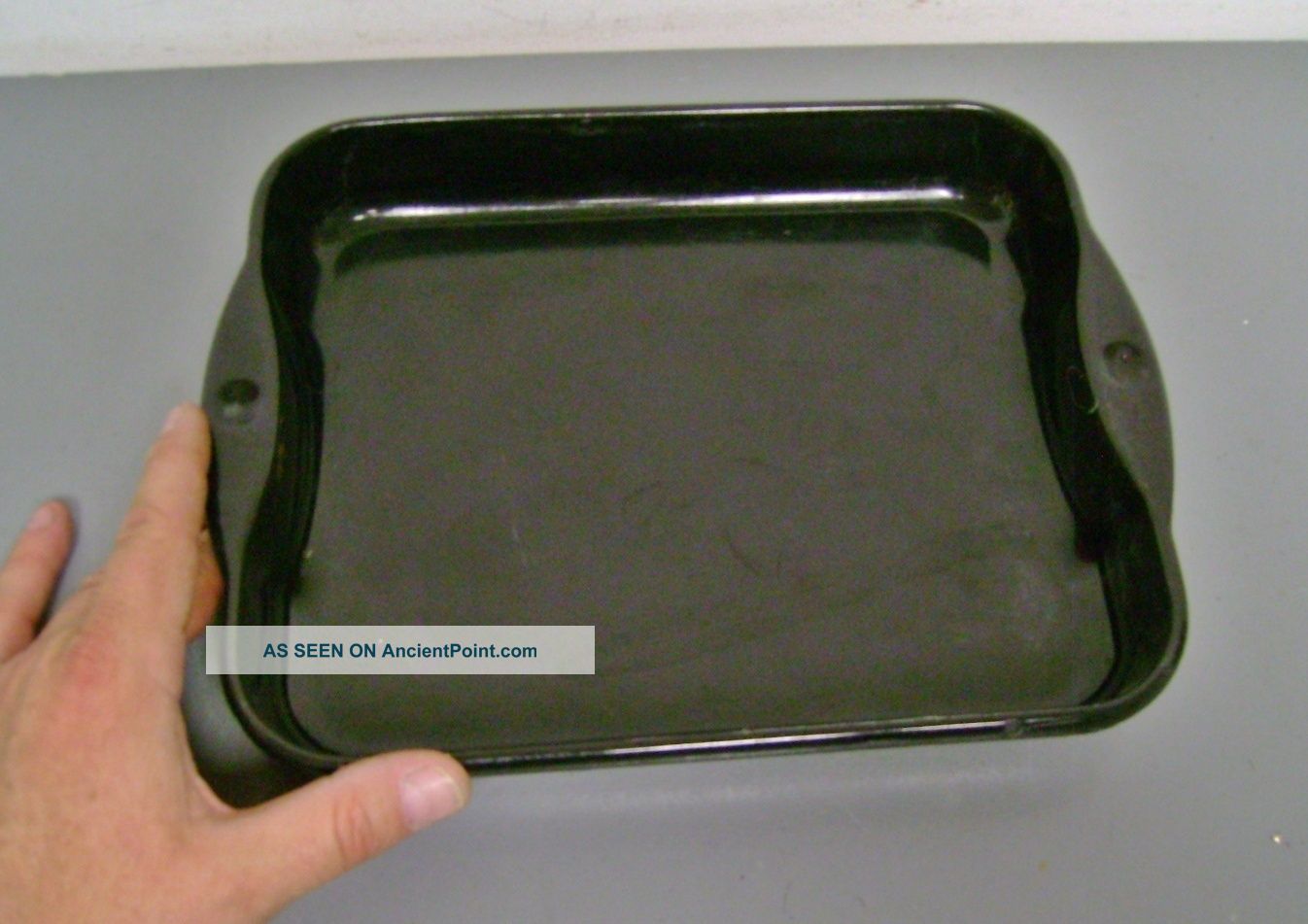 Black Enamel Medical Instrument Laboratory Lab Sterilization Pan Tray Antique Other photo
