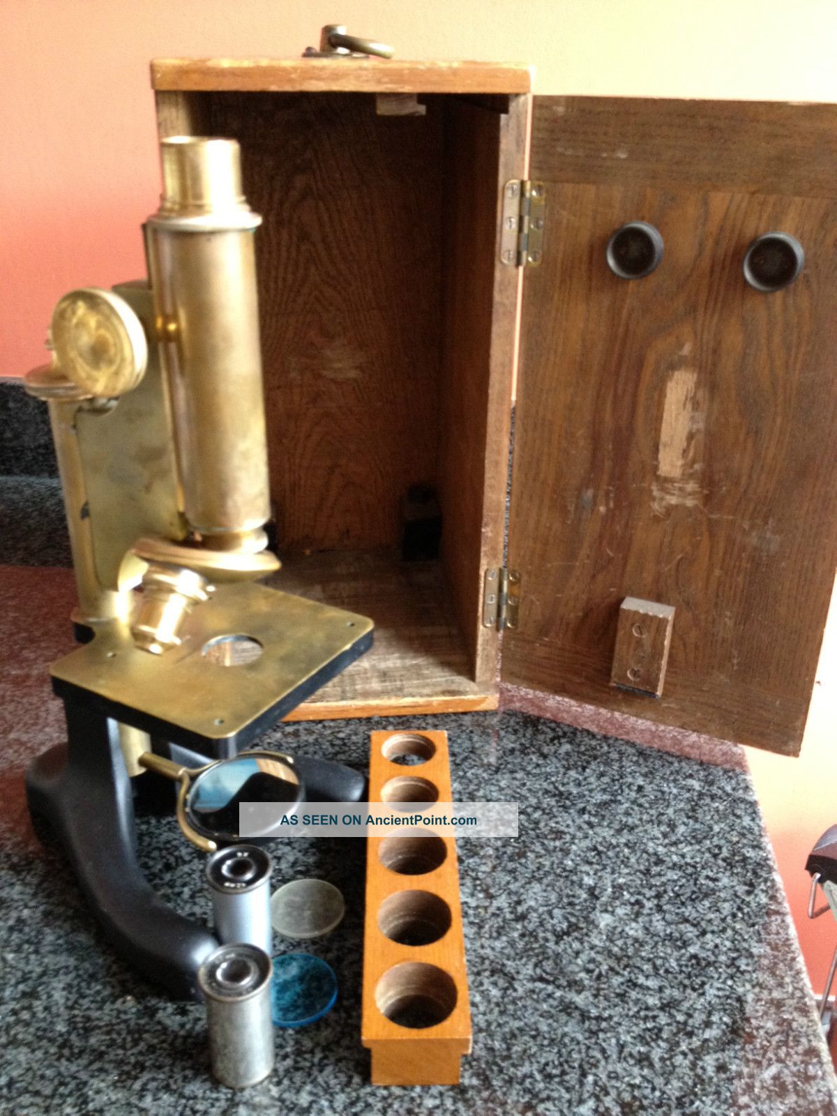 Brass Microscope With Accessories By R & J Becks Circa Early 1920 ' S Other photo