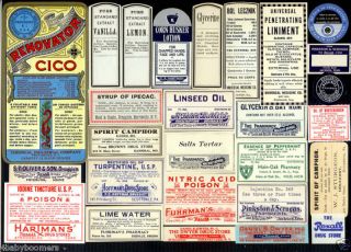 30+ 1860s To Mid - 1900s Antique Drugstore Pharmacy Label photo