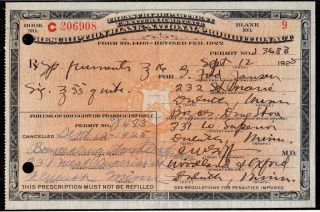 Sept 12 1925 ~fred Janson~ Prohibition Rx Prescription Label Lot Duluth Nopeming photo