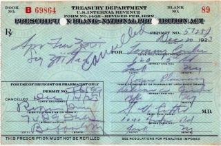 1923 Prohibition Liquor Prescription Buffalo Ny + Label photo