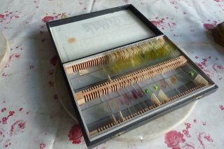 Antique Boxed Microscope Prepared Slides photo