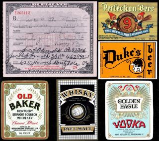 Antique 1932 Prohibition Prescription Bar Temperance Pennsylvania Document+label photo