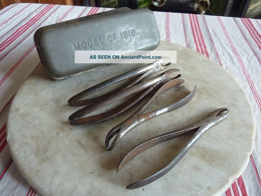 Vintage Set Of 6 Dental Extraction Implements Other photo